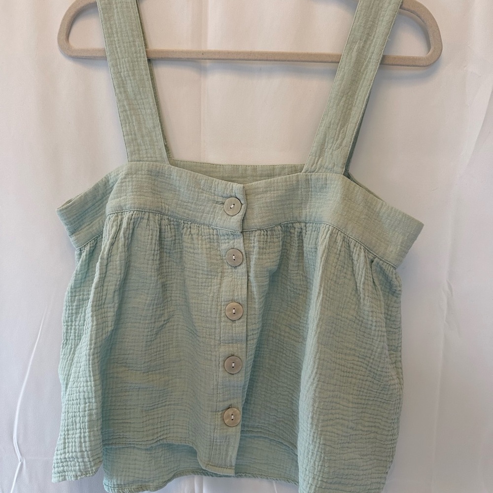 Joie Light Green Button-Front Tank Top
